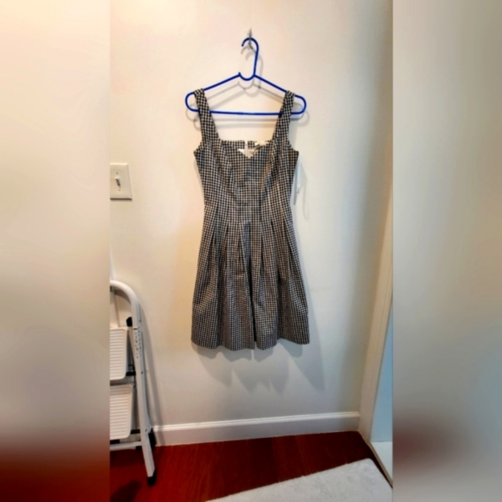 White House Black Market gingham 1950's style dress